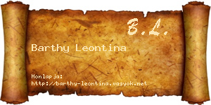 Barthy Leontina névjegykártya
